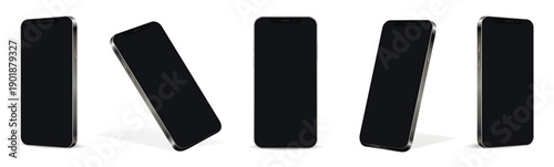 Realistic smartphone mockup. Mobile phone vector isolated on white background