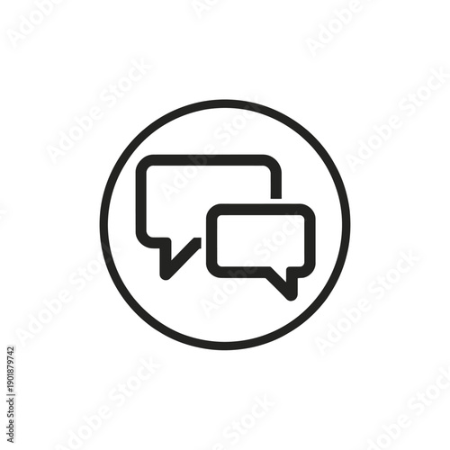 Chat bubble icon in circle for communication
