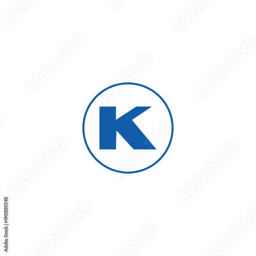 Free Download Simple blue K logo in circle for branding and identity - GFXLoad