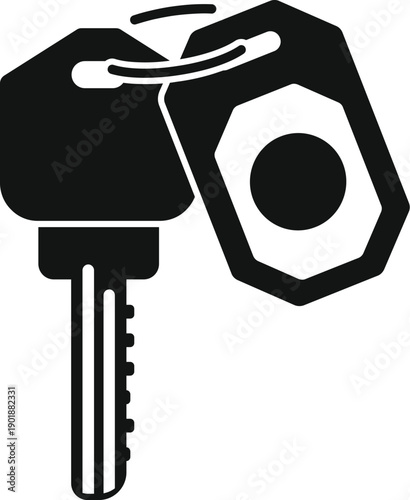 Vehicle key and remote unlocking device with an attached fob presenting security