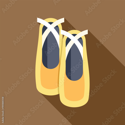 Ballet pointe shoes showing elegance and art on a brown background