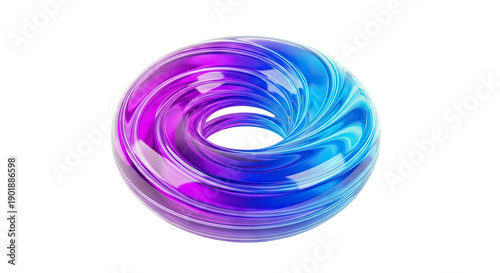 Swirling Torus Form with Purple and Blue Gradient