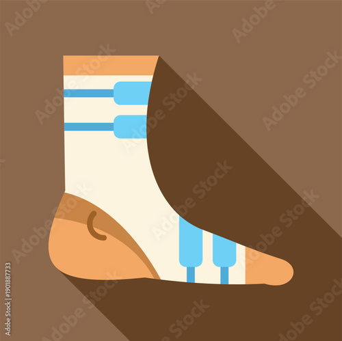 Foot wearing a smart sock with embedded sensors for health monitoring