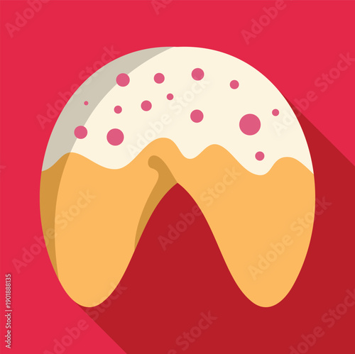 Cookie with icing predicting future or bringing luck