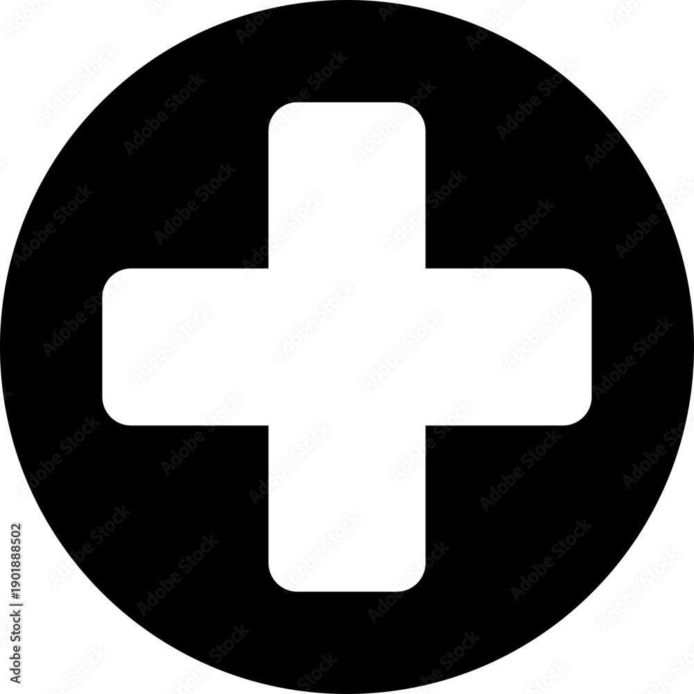 Obraz premium Medical plus icon featuring healthcare cross symbols in flat and line style, isolated on transparent background, hospital emergency aid sign illustration