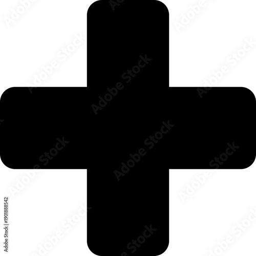 Medical plus icon featuring healthcare cross symbols in flat and line style, isolated on transparent background, hospital emergency aid sign illustration