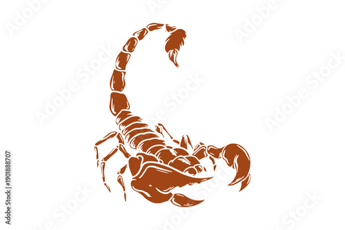 Mystic and celestial clipart brown scorpion silhouette on a illustration