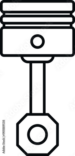 Piston and connecting rod forming an essential part of an internal combustion engine