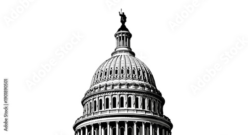 The iconic dome of the United States Capitol Building in Washington D.C.
