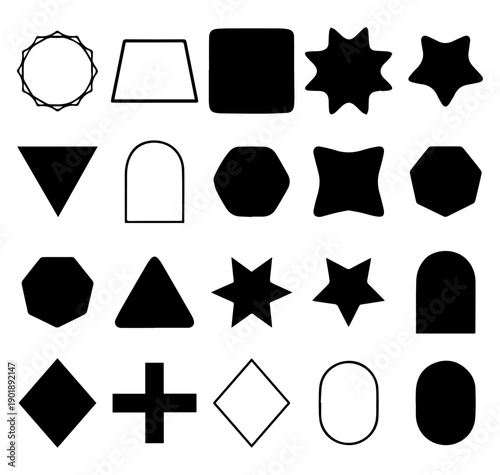 Abstract Geometric Shape Icon Set
