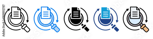 Audit icon set multiple style collection