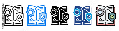 Guidelines icon set multiple style collection