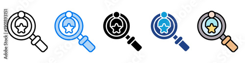 Talent recognition icon set multiple style collection