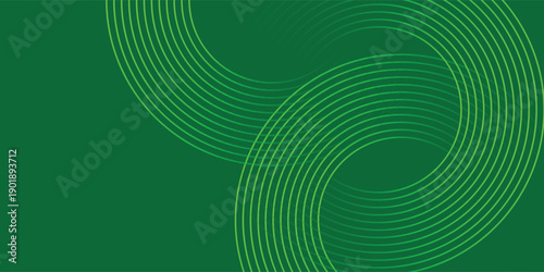 Abstract Green Circular Swirl Lines Pattern on Dark Background