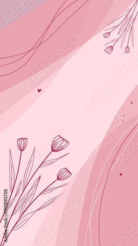 Aesthetic pink natural flower wallpaper background 