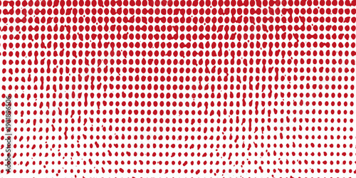 Red dot gradient pattern background. Isolated object on white background.