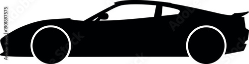 Modern sports car silhouette icon for automotive design