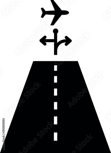 Airport Runway and Plane Icon