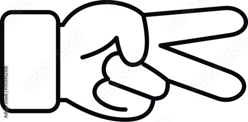 Hand showing two fingers up representing peace or victory