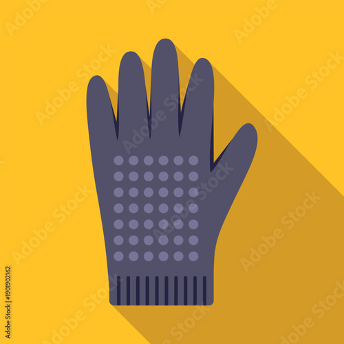 Work glove providing safety and hand protection in a flat design illustration style