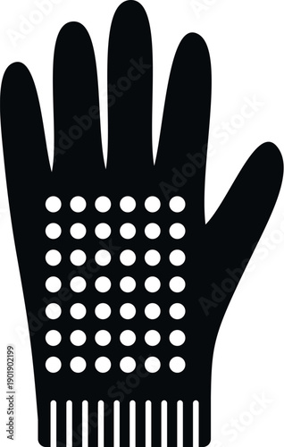 Work glove icon illustrating worker personal protective equipment on white background