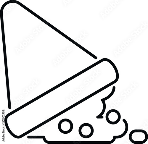 Spilled food from a fallen cone, representing waste and mess