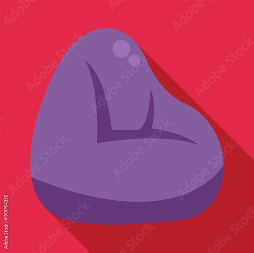 Purple bean bag chair providing relaxing soft seating with a flat design