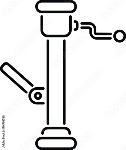 Automotive hydraulic jack raising an object for garage maintenance service