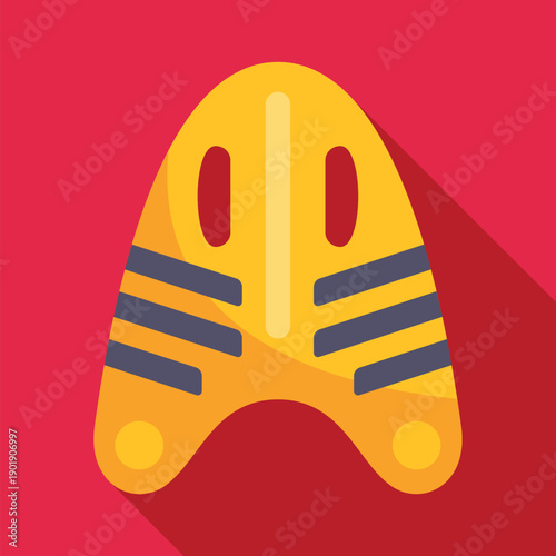 Yellow swimming kickboard offering a floating aid for water training flat icon