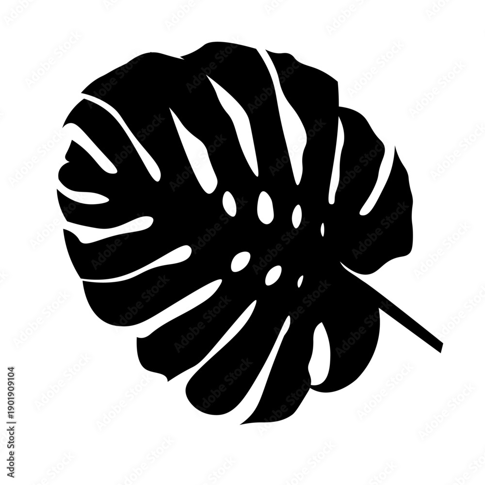 Fototapeta premium Monstera leaf silhouette