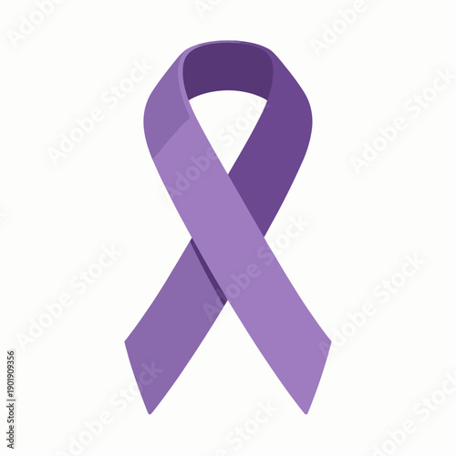 Elegant purple awareness ribbon symbolizing support for various important causes including domestic violence prevention and pancreatic cancer awareness