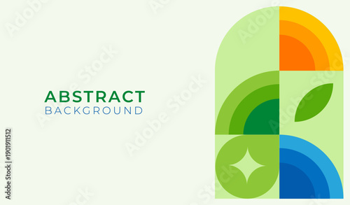 Abstract Green Nature Background Featuring Organic Shapes, Sunlight, Water Elements and Eco Friendly Design. Vector template