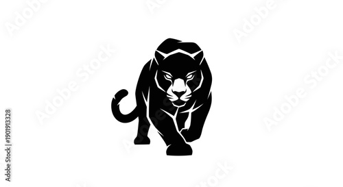 Black panther graphic on white background