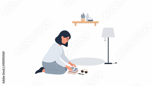 A woman packing her bags