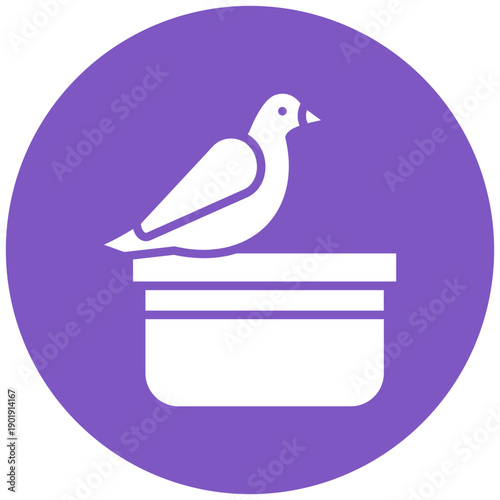 Bird on Flower Pot Icon