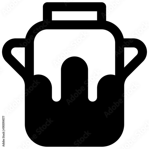 Earthenware. Outlined stroke vector icon with black-filled details.