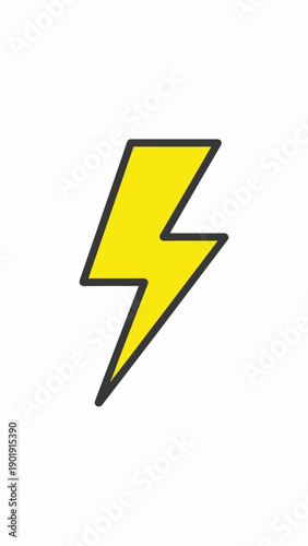 A bright yellow lightning bolt icon with a black outline Free Download A bright yellow lightning bolt icon with a black outline - GFXLoad