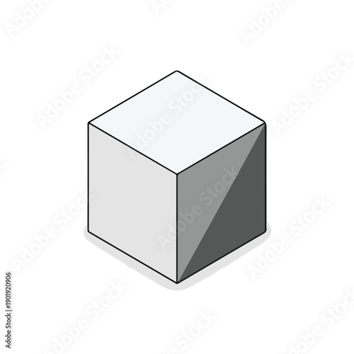 A simple 3D cube with shading