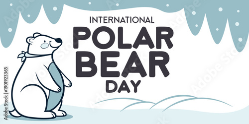 International Polar Bear Day Concept Design with Illustration