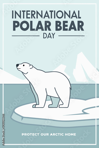 International polar bear day poster in arctic environment