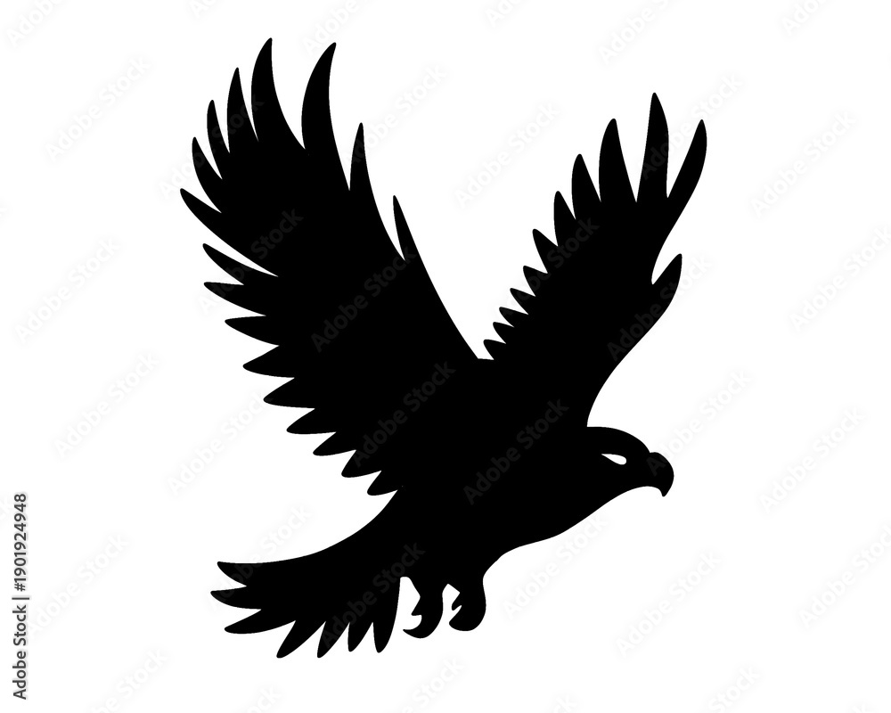 Obraz premium eagle silhouette, vector illustration 