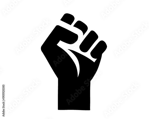 clenched fist icon, vector illustration
