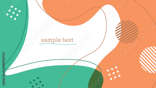 秋カラーオシャレな流体シェイプのフレーム