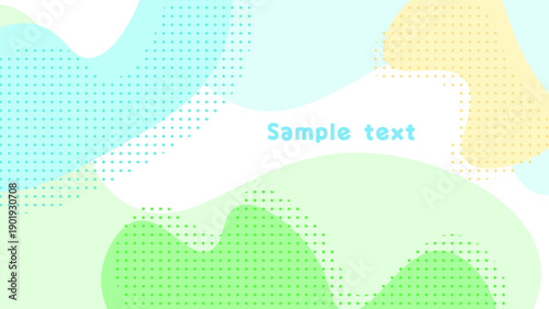 夏カラー流体シェイプとドットのフレーム