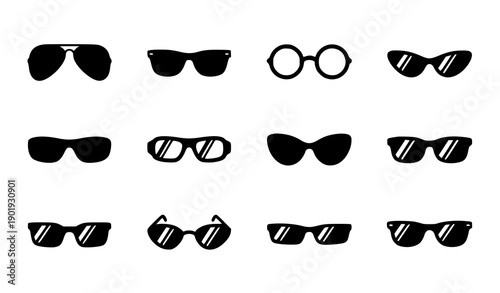 SEO Friendly Title
Bold sunglasses icon collection for fashion, summer, and lifestyle designs