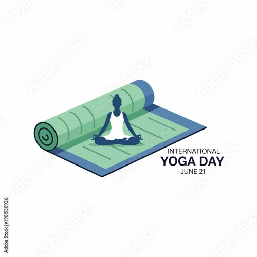 A person meditates on a green yoga mat