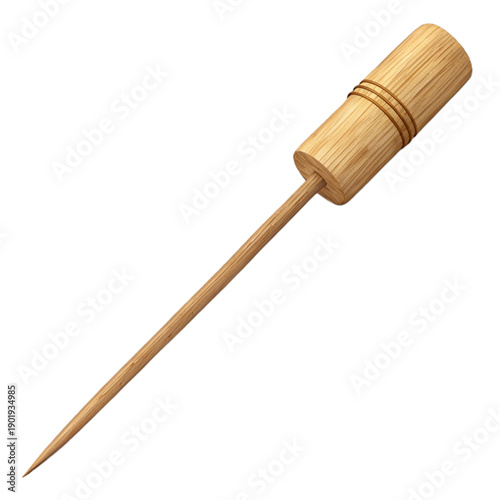 Classic bamboo skewer with smooth natural wood for grilling