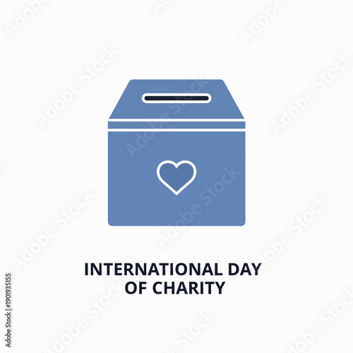 Blue charity box with heart on front for donations