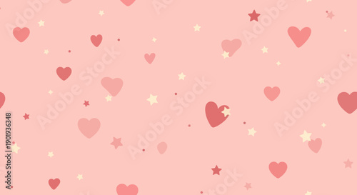 Seamless pink hearts pattern background for love and Valentine design