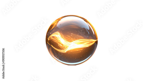 Golden Marble with Swirling Pattern Inside.